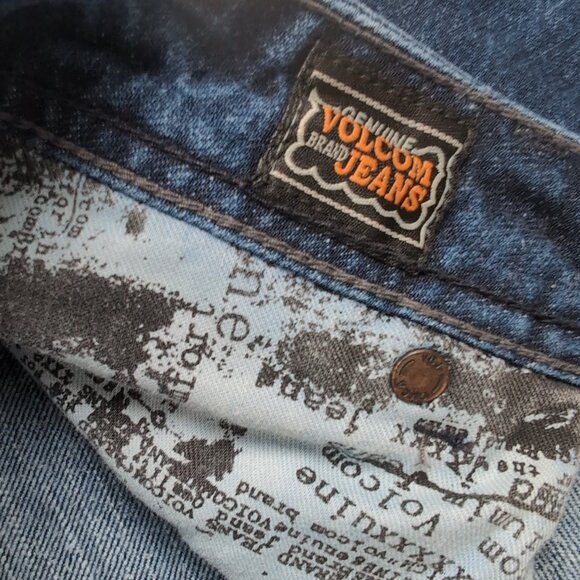 Volcom Men's Blue Denim Jeans Roadhouse Juan Boot Leg Diamond Embroidery Size 29 - Picture 3 of 10